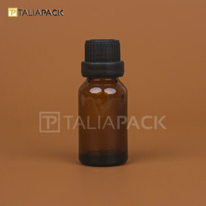 BOTOL ESSENTIAL OIL AMBER TUTUP HITAM 15 ML