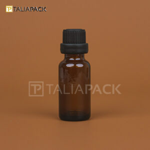 BOTOL ESSENTIAL OIL AMBER TUTUP HITAM 20 ML