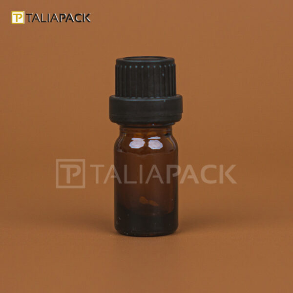 BOTOL ESSENTIAL OIL AMBER TUTUP HITAM 5 ML