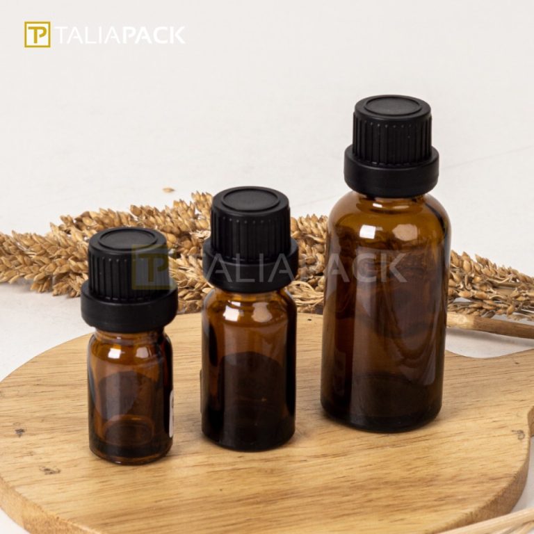 BOTOL ESSENTIAL OIL AMBER TUTUP HITAM 20 ML