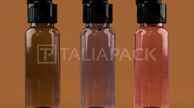 Botol Pet Color 20ml +Fliptop Jamur Hitam Neck 18-1