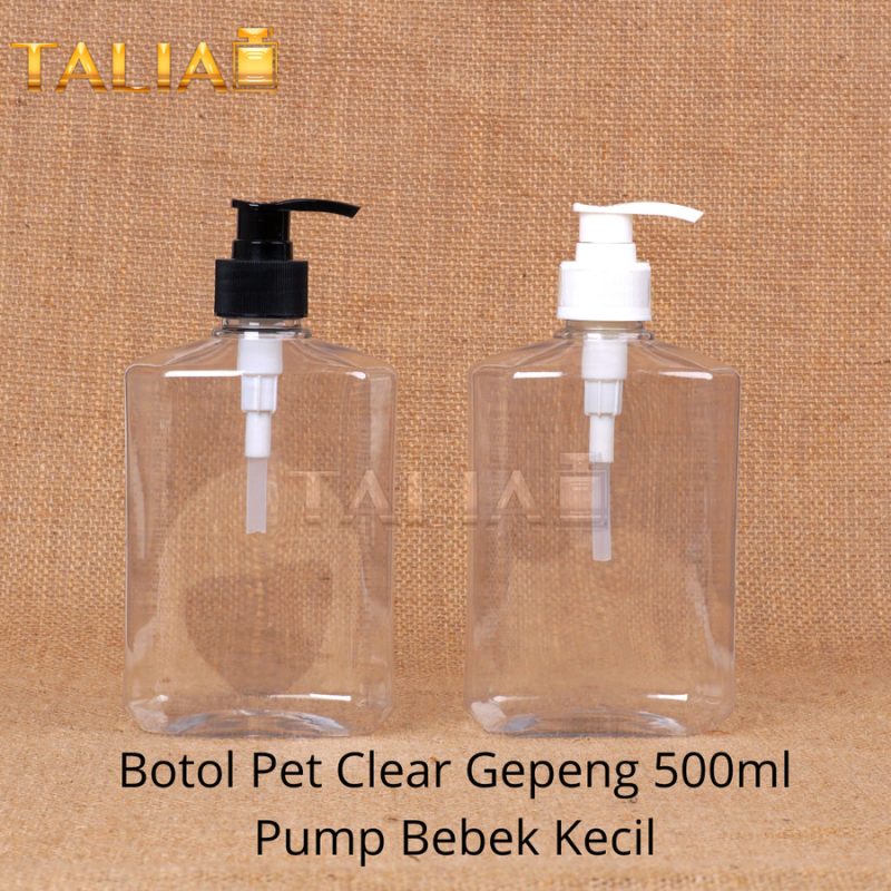 SET BOTOL PET 500ML + PUMP BEBEK BESAR 28MM HITAM