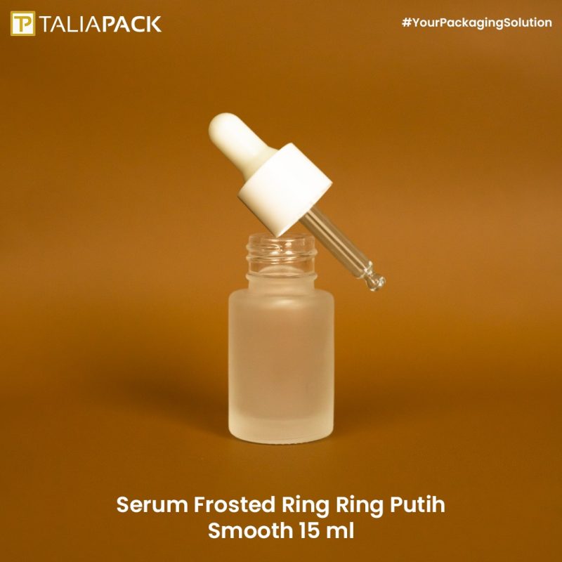 BOTOL SERUM FROSTED RING PUTIH SMOOTH 15 ML