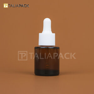 Botol Serum Amber Gemuk Ring Putih Smooth 20ml - Amber