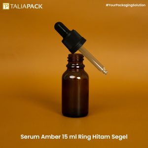 Botol Serum Amber 15 Ml Ring Hitam Segel