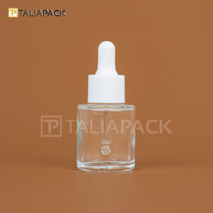 Botol Serum Clear Gemuk Ring Putih Smooth 20ml - Clear