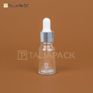 Botol Serum Clear 10ml Ring Silver karet Putih Smooth