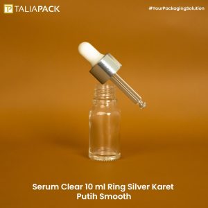 Botol Serum Clear 10 Ml Ring Silver karet Putih Smooth