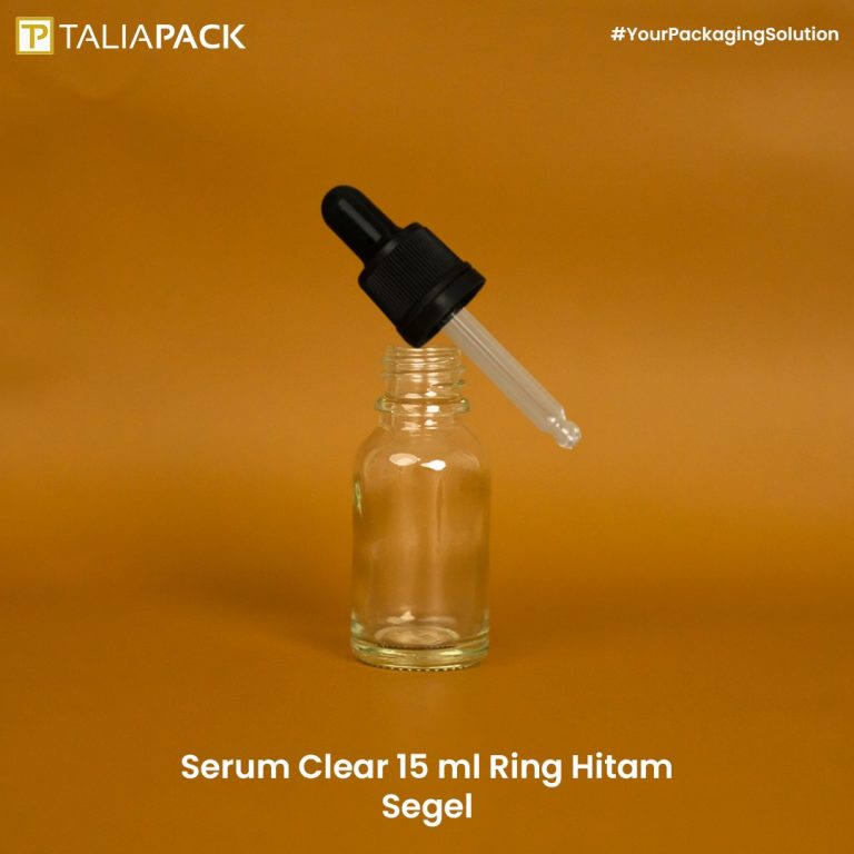 Botol Serum Clear 15 ml Ring Hitam Segel