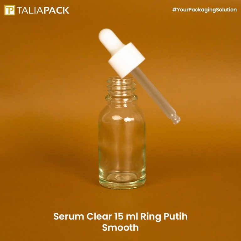 Botol Serum Clear 15 ml Ring Putih Smooth