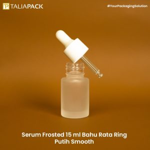 Botol Serum Frosted 15 ml Bahu Rata Ring Putih Smooth