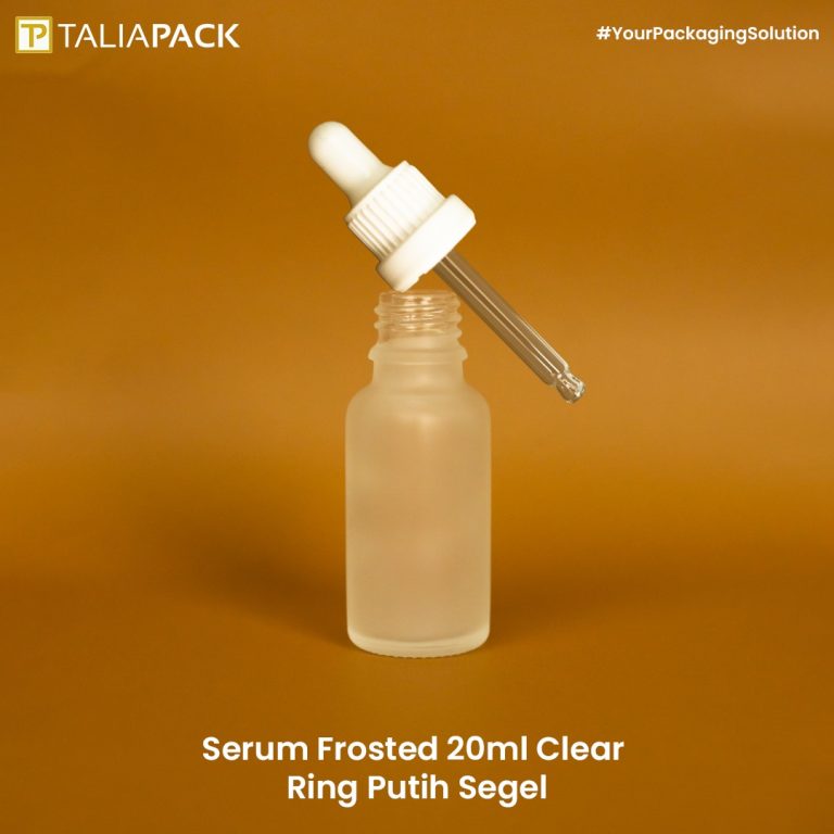 Botol Serum Frosted 20 ml Clear Ring Putih Segel - Image 2