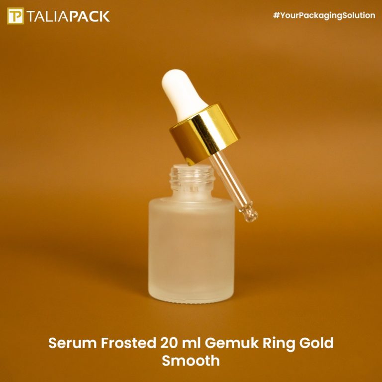 Botol Serum Frosted 20 ml Gemuk Ring Gold Smooth