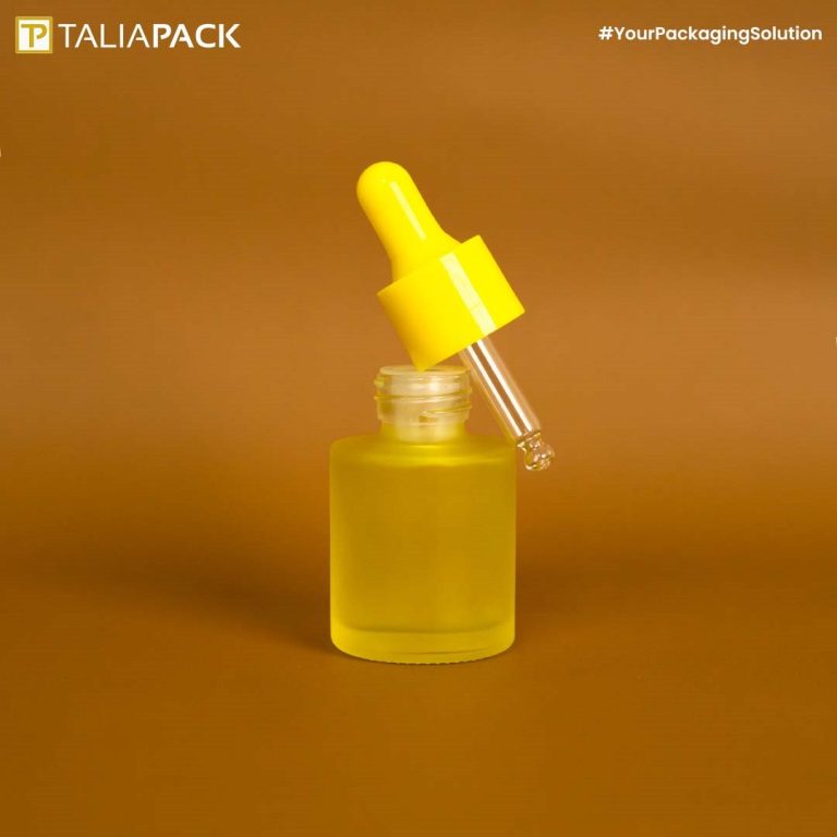 Botol Serum Frosted Gemuk Ring Kuning Smooth 20ml-Kuning