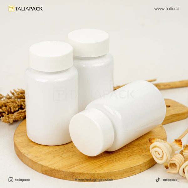BOTOL OBAT PUTIH 120ML - TUTUP PUTIH