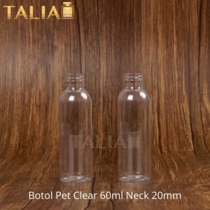 BOTOL PET CLEAR 60 ML NECK 20 (10.5GRAM) - HARGA GROSIR