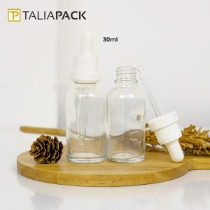 BOTOL SERUM CLEAR 30ML KURUS RING PUTIH SEGEL