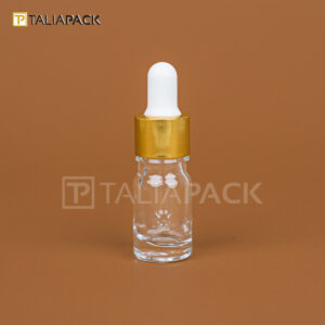 Botol Serum Clear 5 ml Ring Gold karet Putih