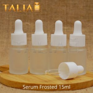 Botol Serum Frosted 15ml Ring Putih - Bahu Rata