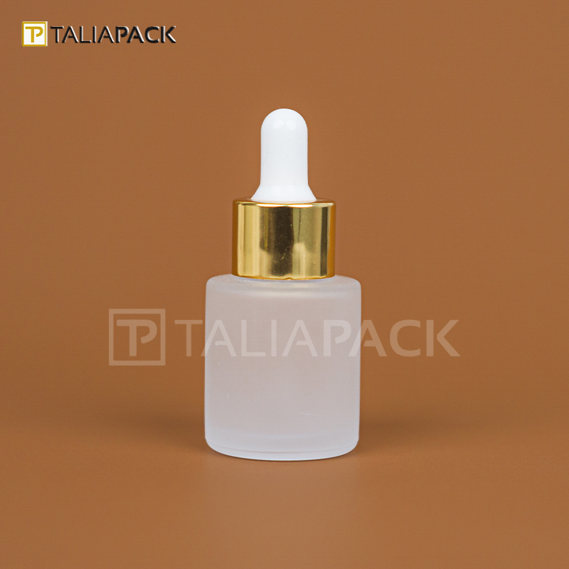 Botol Serum Frosted 20 ml Gemuk Ring Gold Smooth
