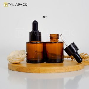 BOTOL SERUM 20ML DARK BROWN TUTUP HITAM