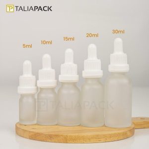 BOTOL SERUM FROSTED KURUS RING PUTIH SEGEL- 30ML