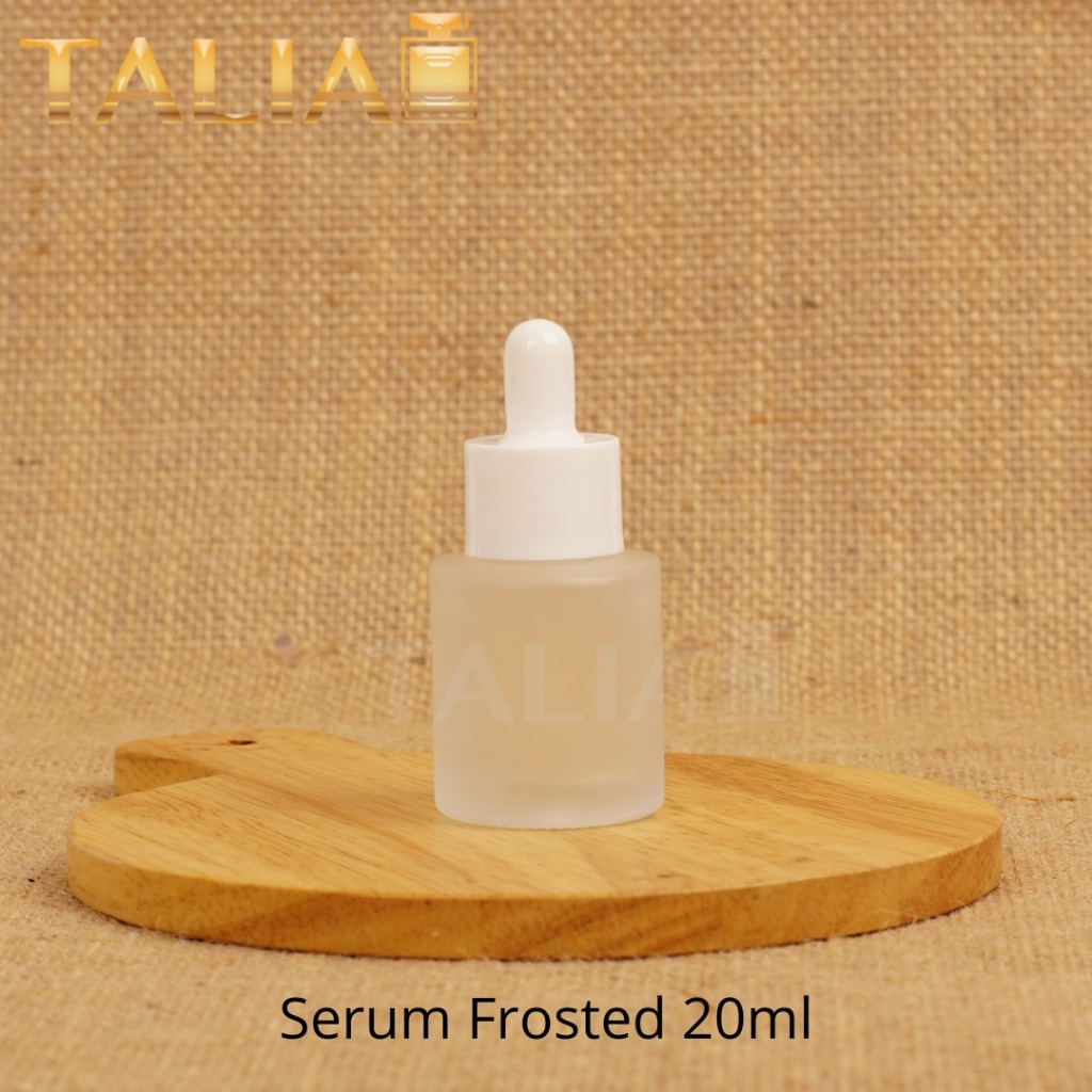 Botol Serum Frosted 20ml Ring Putih - Bahu Rata