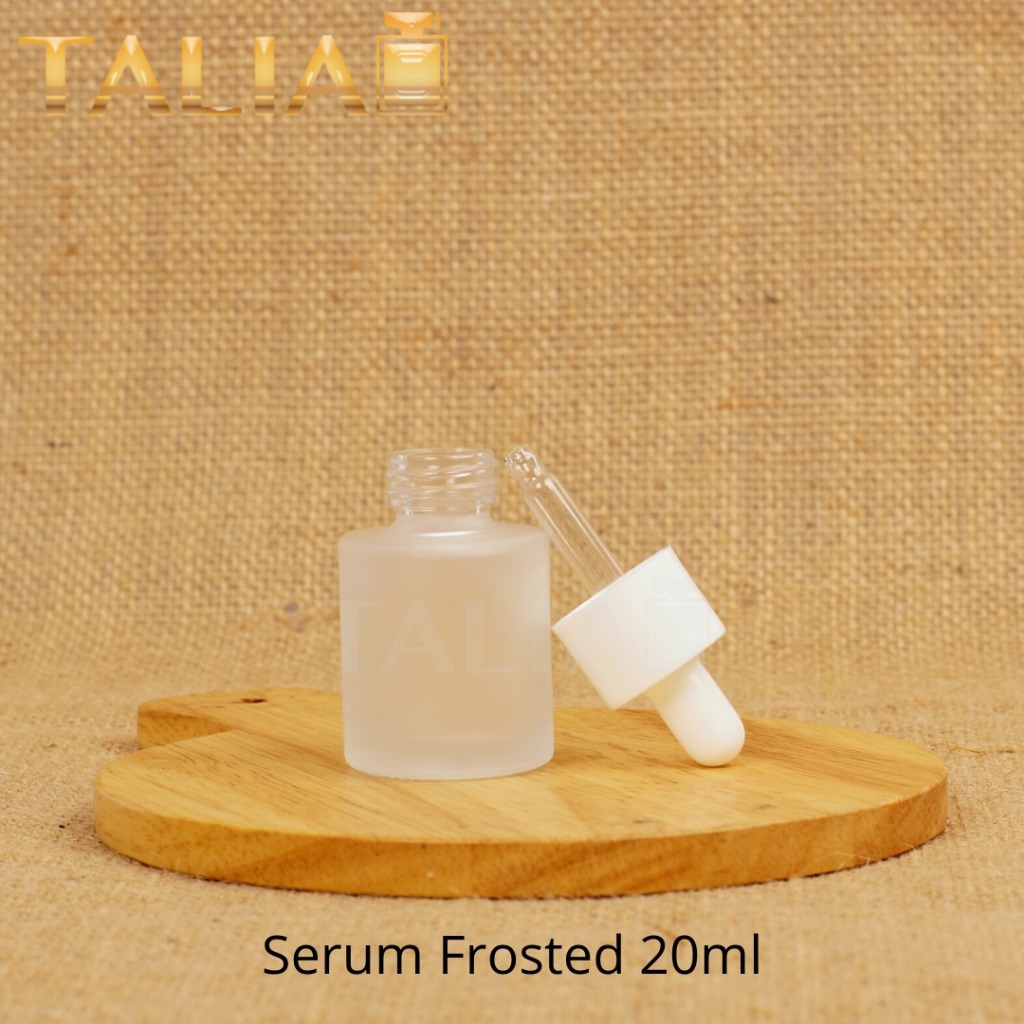 Botol Serum Frosted 20ml Ring Putih - Bahu Rata