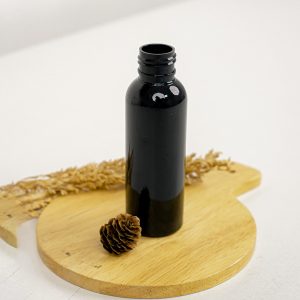 BOTOL PET HITAM RATA 100ML NECK 24MM