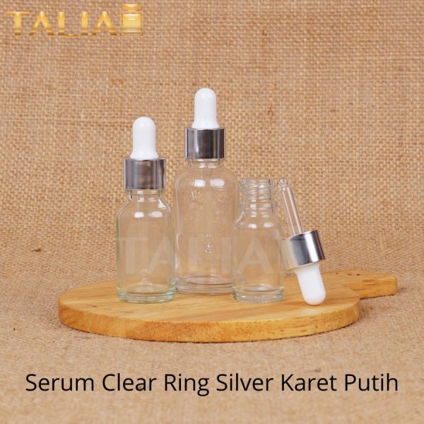 BOTOL SERUM CLEAR RING SILVER 10ML