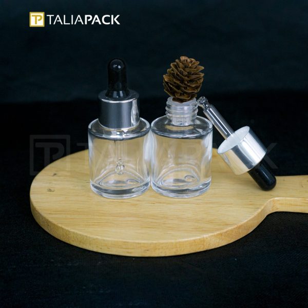 BOTOL SERUM BENING 20ML RING SILVER KARET HITAM
