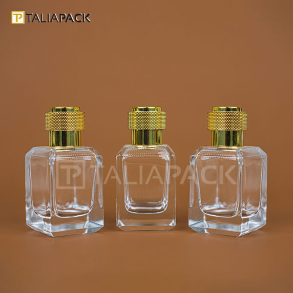 botol parfum Square 50ml press+ring gold