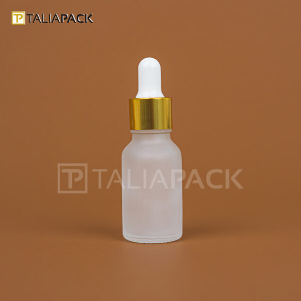 Botol Serum Elegan 15ml - Frosted Ring Gold Karet Putih