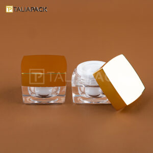 POT CREAM CLEAR ACRYLIC 10GR CAP GOLD