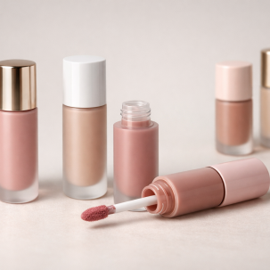 Tabung lip cream dengan aksen glossy